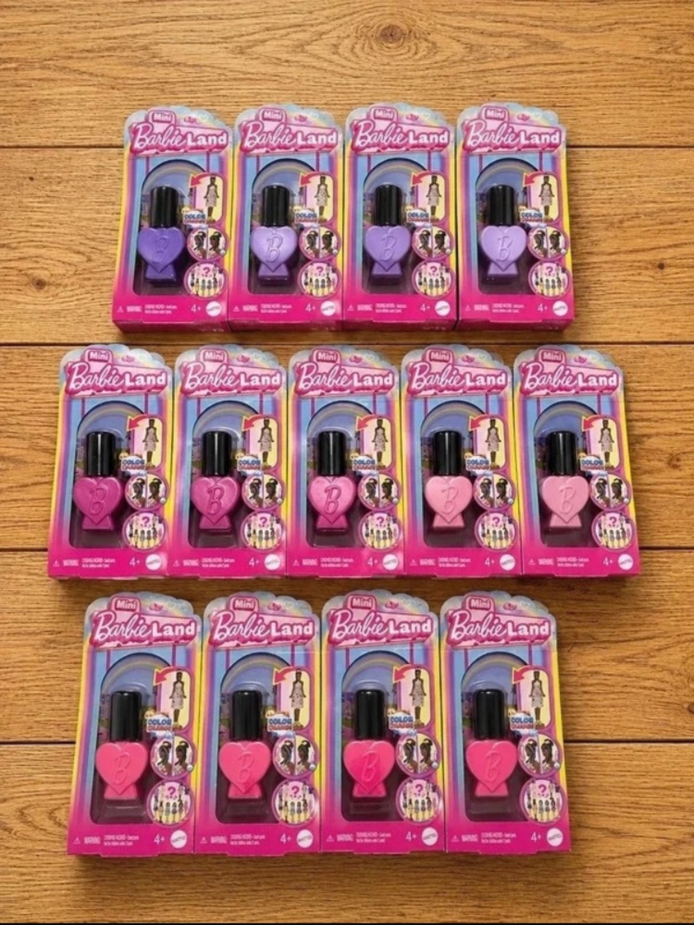 Barbie Pink & Purple Heart Nail Polish Play Set (Lot)